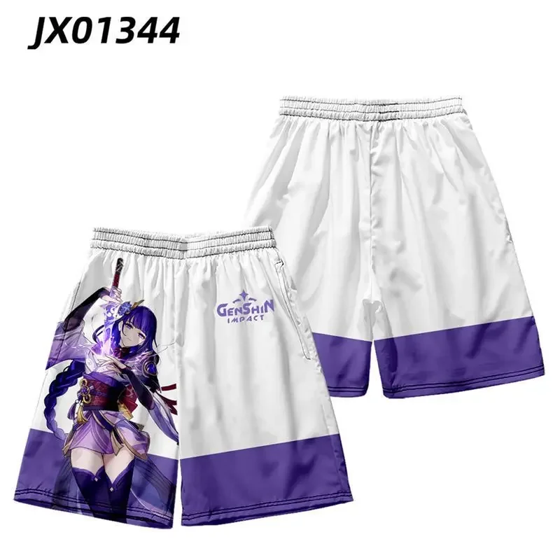 Genshin Impact game  Anime Beach Pants Fast drying five cent Shorts Home Pajamas Raiden Shogun cosplay Basketball Sportswear