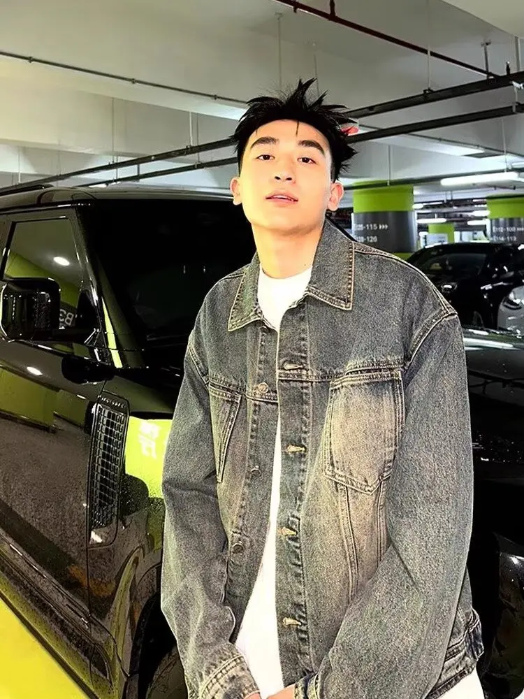 

Waed Vintage Long Sve Джинсовый тюнер ex Весна Осень Новая многослойная рабочая одежда Jaet Модный брендовый топ American Hig...