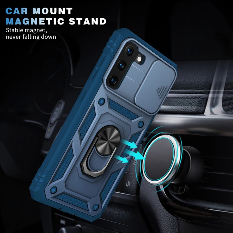 Shockproof Case for Samsung Galaxy S23 S22 S21 A12 A32 A52 A51 A13 A33 A53 Stand Holder Armor Rubber Cover