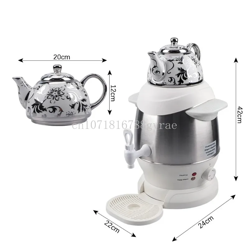 Large Capacity Insulation Long Mouth Switch European Standard Household Double-Layer Stainless Steel Kettle Turkey Teapot Sets