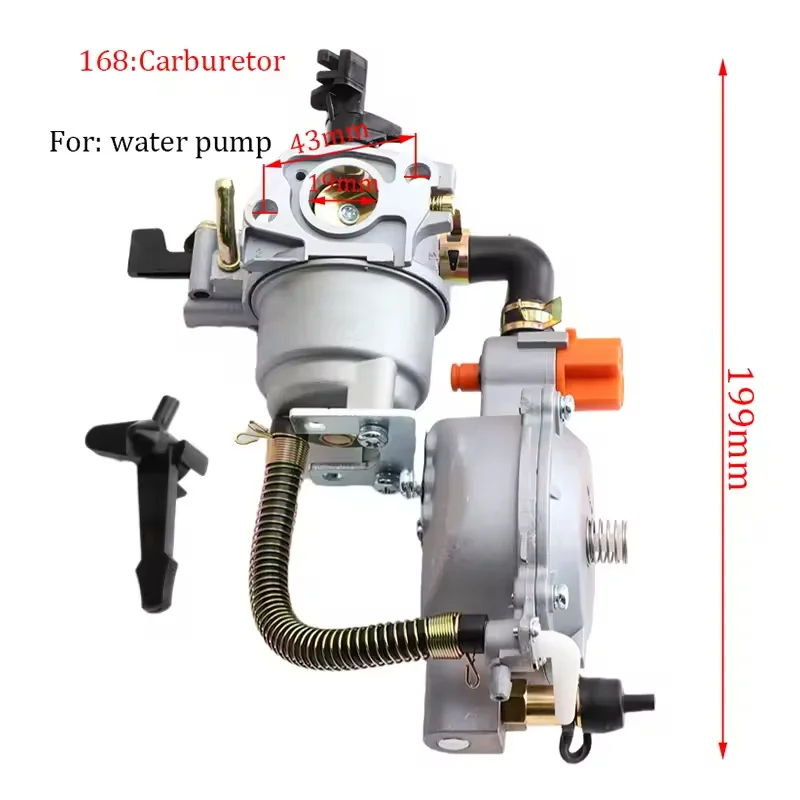 168 LPG NG Dual Fuel Gasoline Carburetor for generators Honda GX160 GX200 2KW 3KW 168F 170F 6.5HP