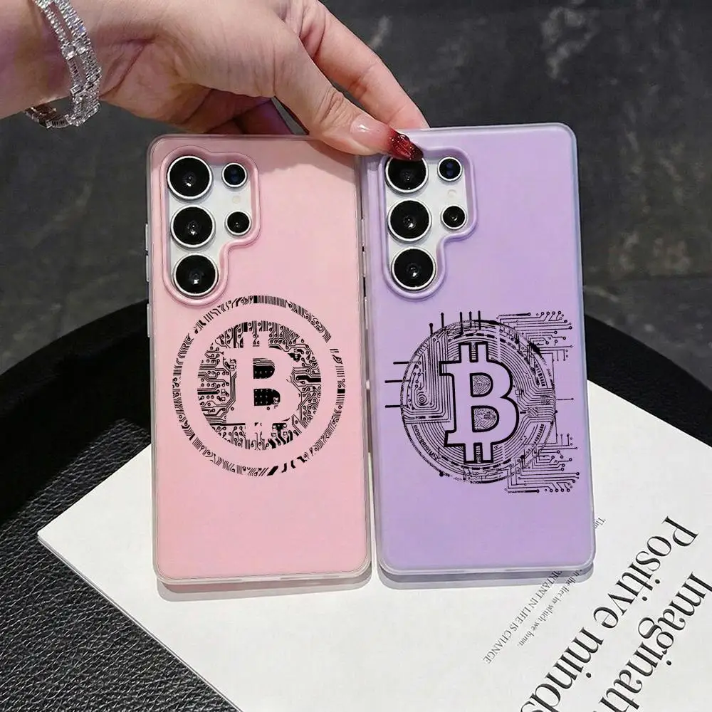 Bitcoin Phone Case 2-in-1 Detachable Clear Case for Samsung S26-S22 Multi-Color Card Holder Soft TPU