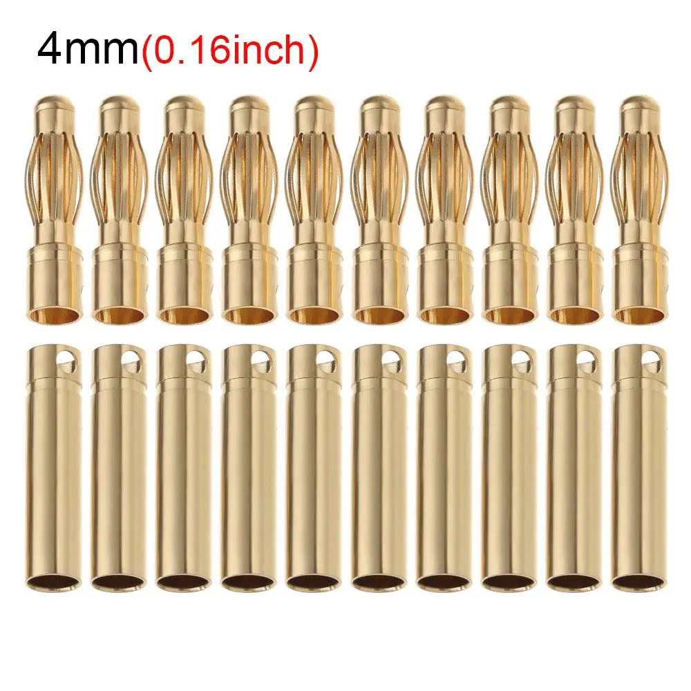 

Gold-plated For Model Airplane Voice Box High Current Bullet Banana Plug RC Battery Connector Male Female Plugs
