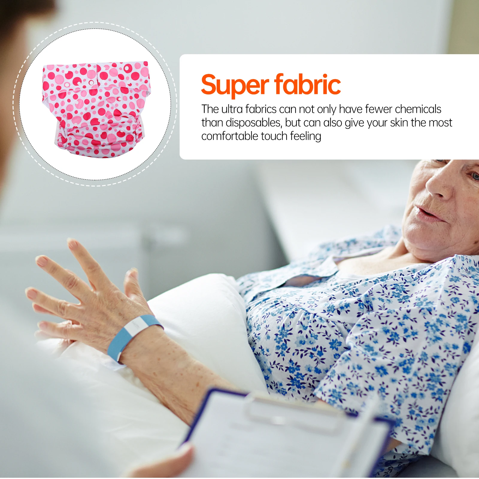 

1pc Leakproof Adult Diaper Reusable Cloth Diaper For Incontinence Breathable Absorbent Waterproof Sanitary Panty Adjustable