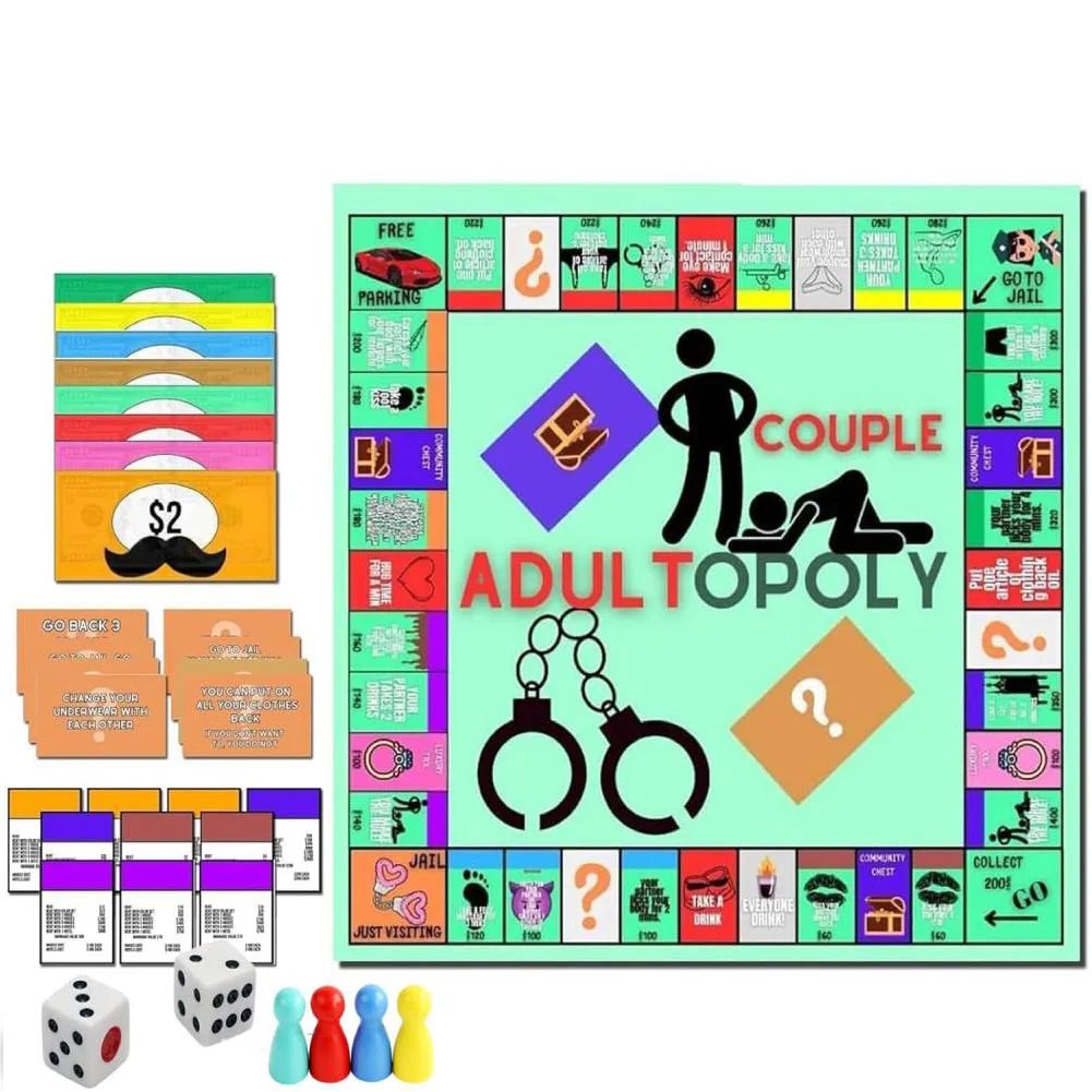 Adultopoly Board Game Couple Board Game Couple Opoly Board Game Adult Entertainment Board Games Couples Outdoor Portable Game