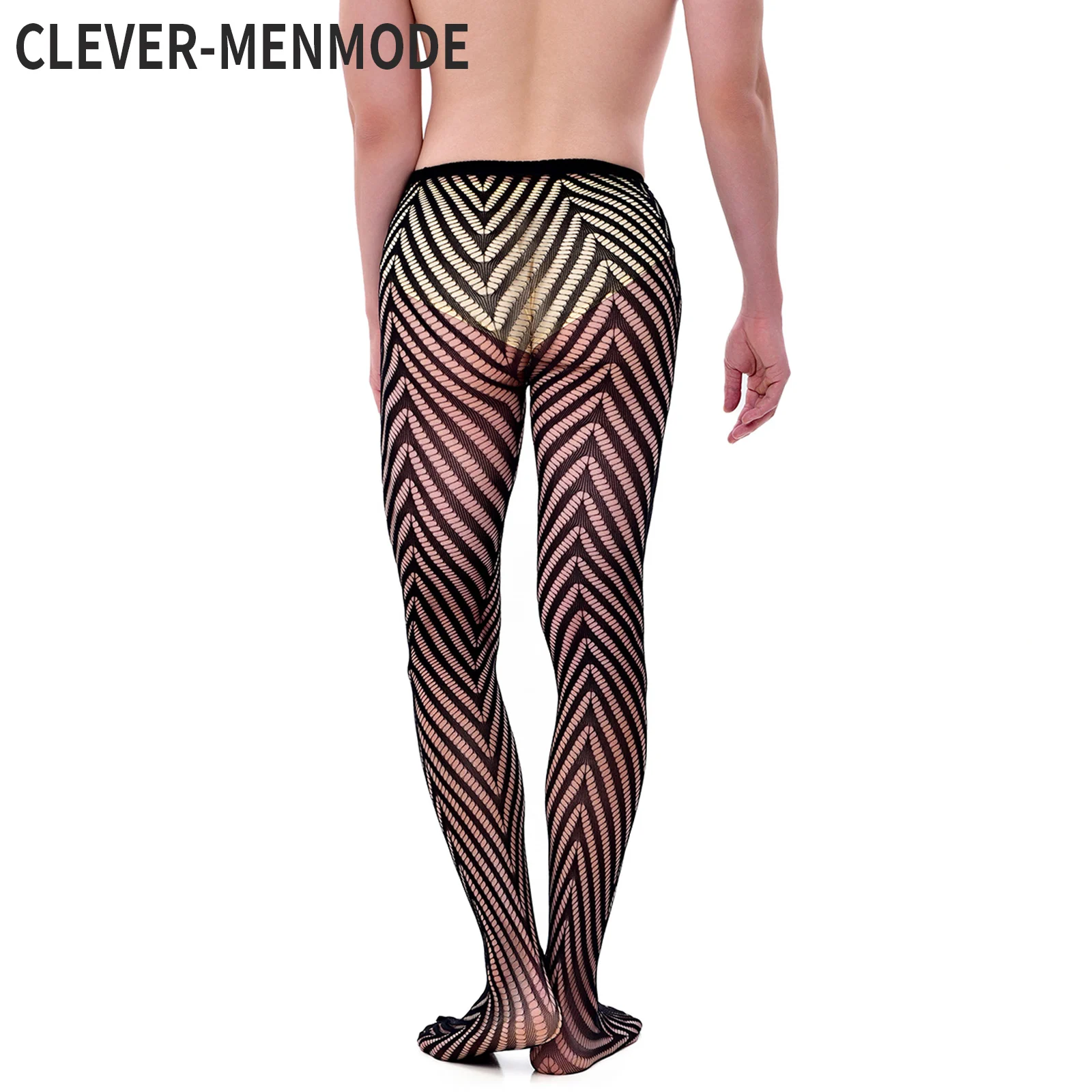 CLEVER-MENMODE Sexy Men\'s Pantyhose Club Wear Tights Fishnet Body Stockings Leggings Mesh Bottoms Fetish Party Underwear