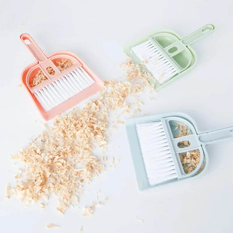 Cat Hamster Dustpan Small Broom Set Pet Professional Cleaning Tools Rabbit Pooper Scooper Guinea Pig Toilet Broom Accessories