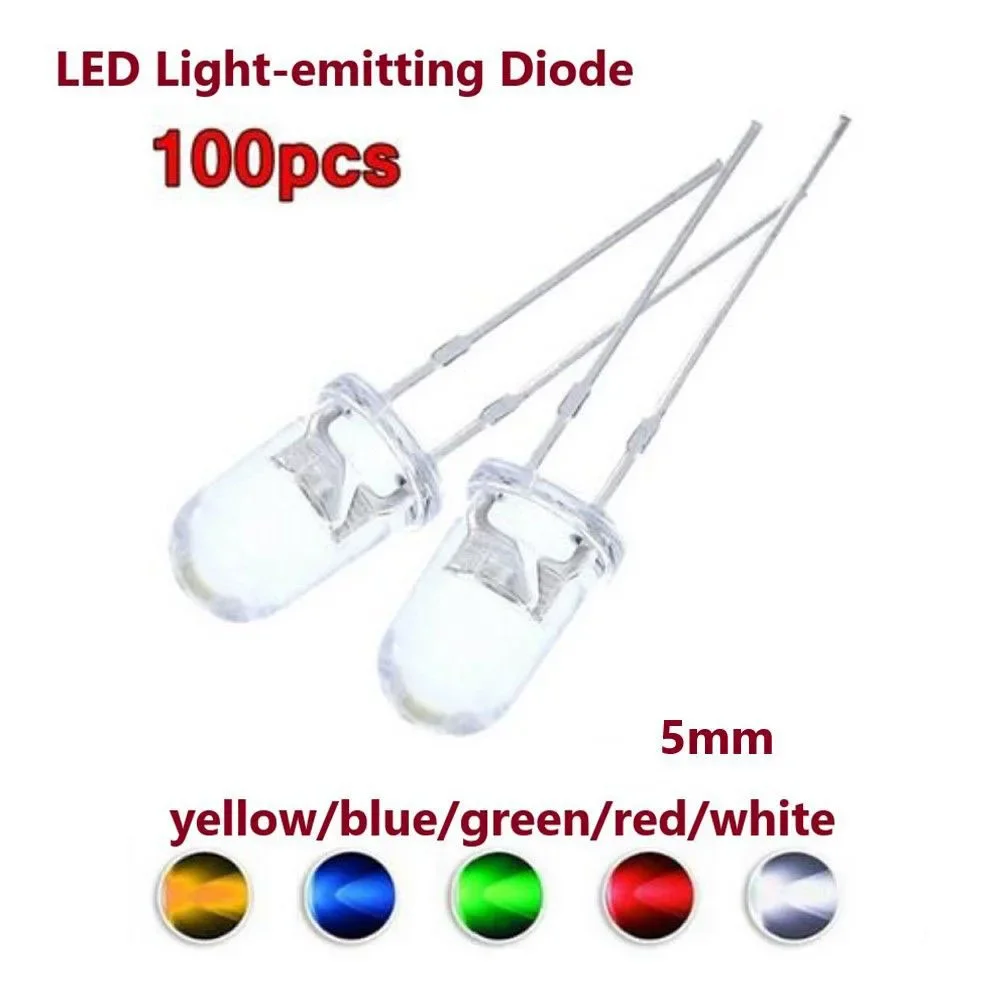 หลอดไฟ LED ไฟ LED หลอดไฟ LED สีแดง/สีฟ้า/สีเขียว/สีขาว/สีเหลือง Super Bright โปร่งใส 10000-12000mcd ยี่ห้อใหม่