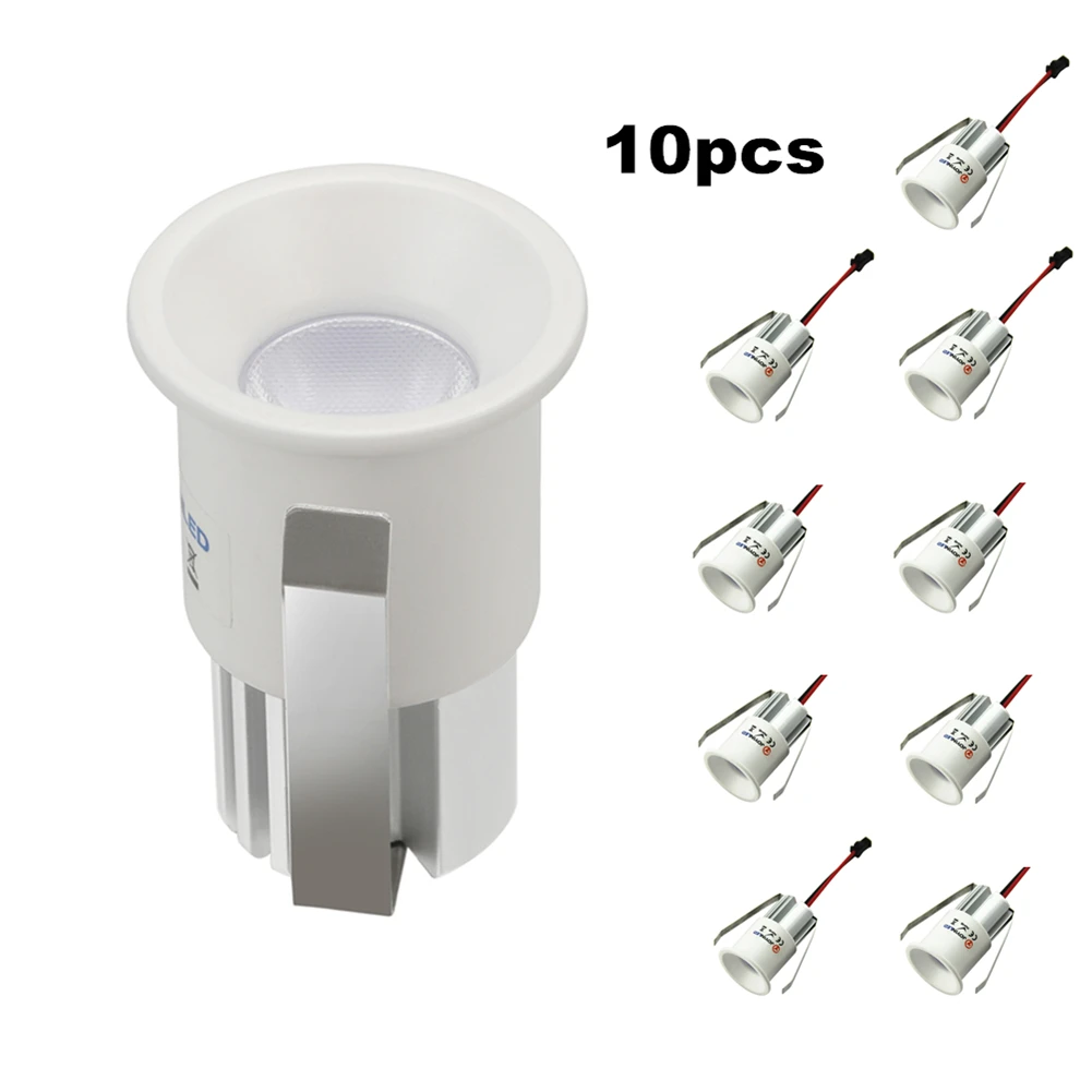 JOYINLED Pack de 10 Mini Spots LED Encastrables 3W 230V, Spots de Plafond Cree COB Anti-éblouissement avec Transformateur, 3000K Blanc Chaud, Découpe 28mm, Coque Blanche, Aluminium