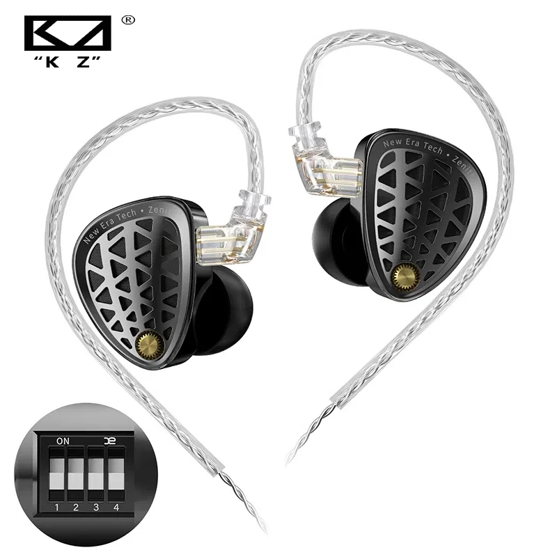 KZ Zenith Высококачественные настраиваемые наушники-вкладыши Металлическая гарнитура Наушники с динамическим драйвером lEMs