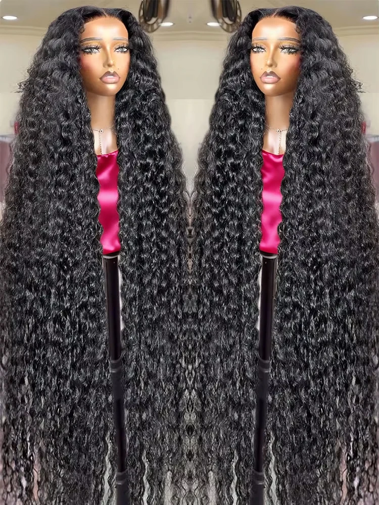 40 42 Inch Water Wave Human Hair Wigs For Women Preplucked Hairline Real Virgin Hair 300% High Density Burmese Curly 13x4 Lace Front Human Hair Wigs HD Transparent 13x6 Loose Deep Wave Lace Frontal Wig