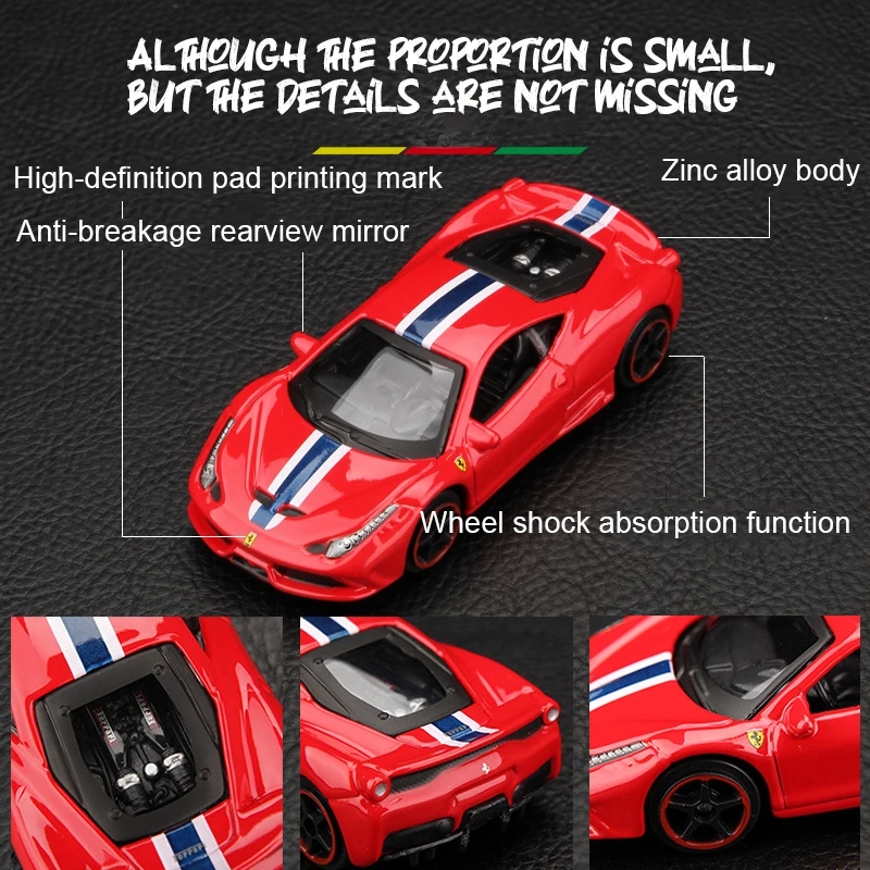 Bburago 1/64 Ferrari Golf Porsche Bugatti Alloy Car Model Diecasts & Toy Vehicles Toy Pocket Car Decoration Kid Toys Gifts Boy