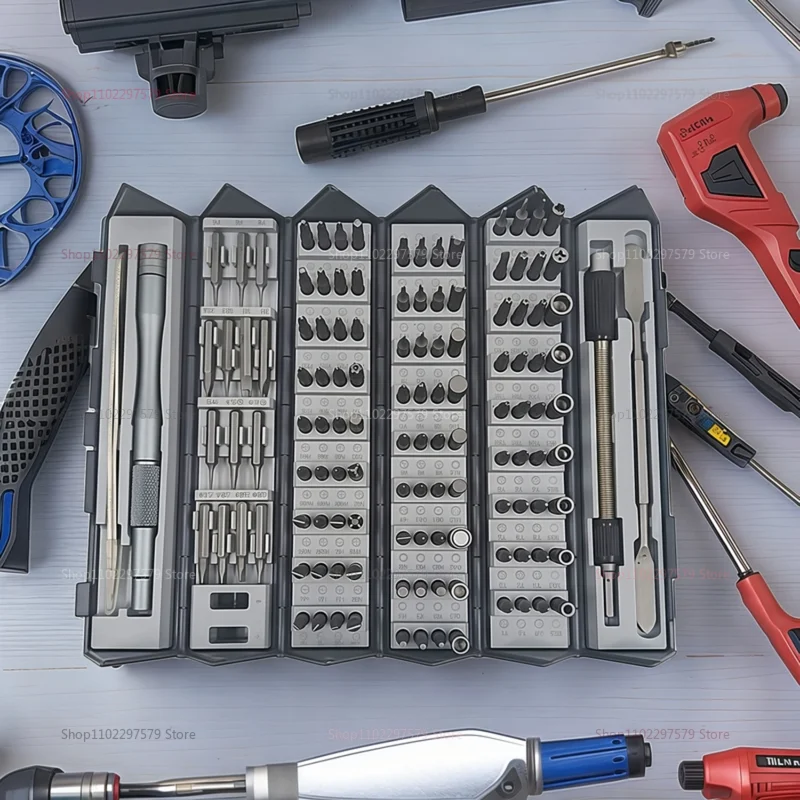 128 in 1 Precision Screwdriver Set with Magnetic Flexible Shaft Repair Tools for PC iPhone Watch Camera Glasses and Electronics