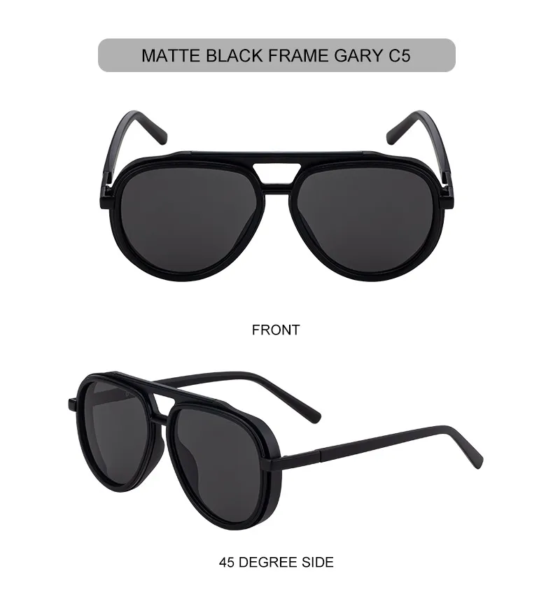 Polarisierte Steampunk Übergroße Ovale Sonnenbrille für Herren 2026 Luxusmarke Trendige Doppelbalken-Sonnenbrille für Männer UV400 Schutz – Detail 19