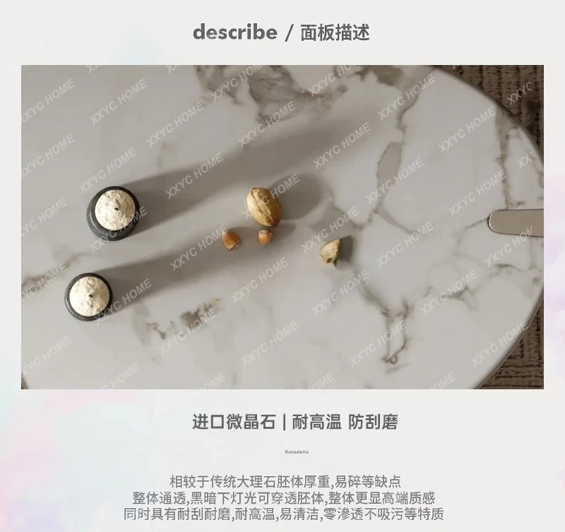 Italian minimalist coffee table designer creative special-shaped microcrystalline stone small apartment coffee table