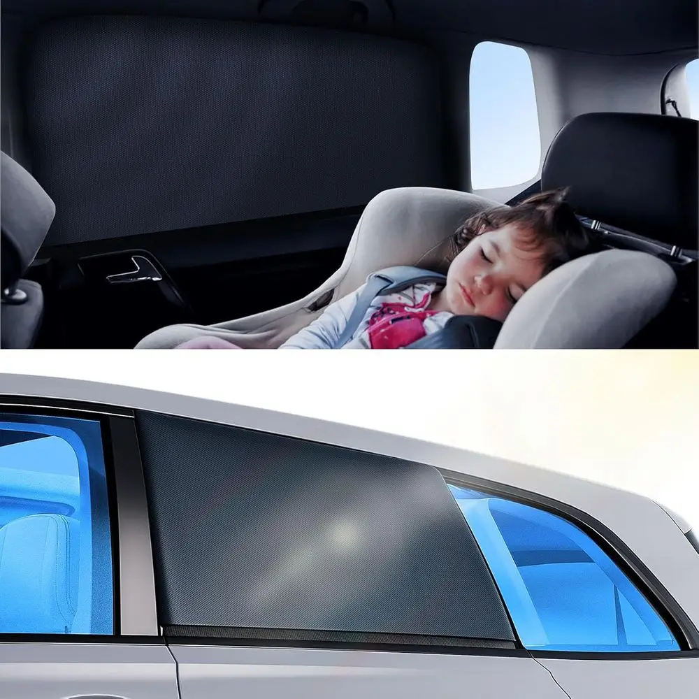 

Upgraded UV-Blocking Ice-Crystal Car Window Shades, Breathable, 2-Pack for Medium Vehicles, Privacy & Safety