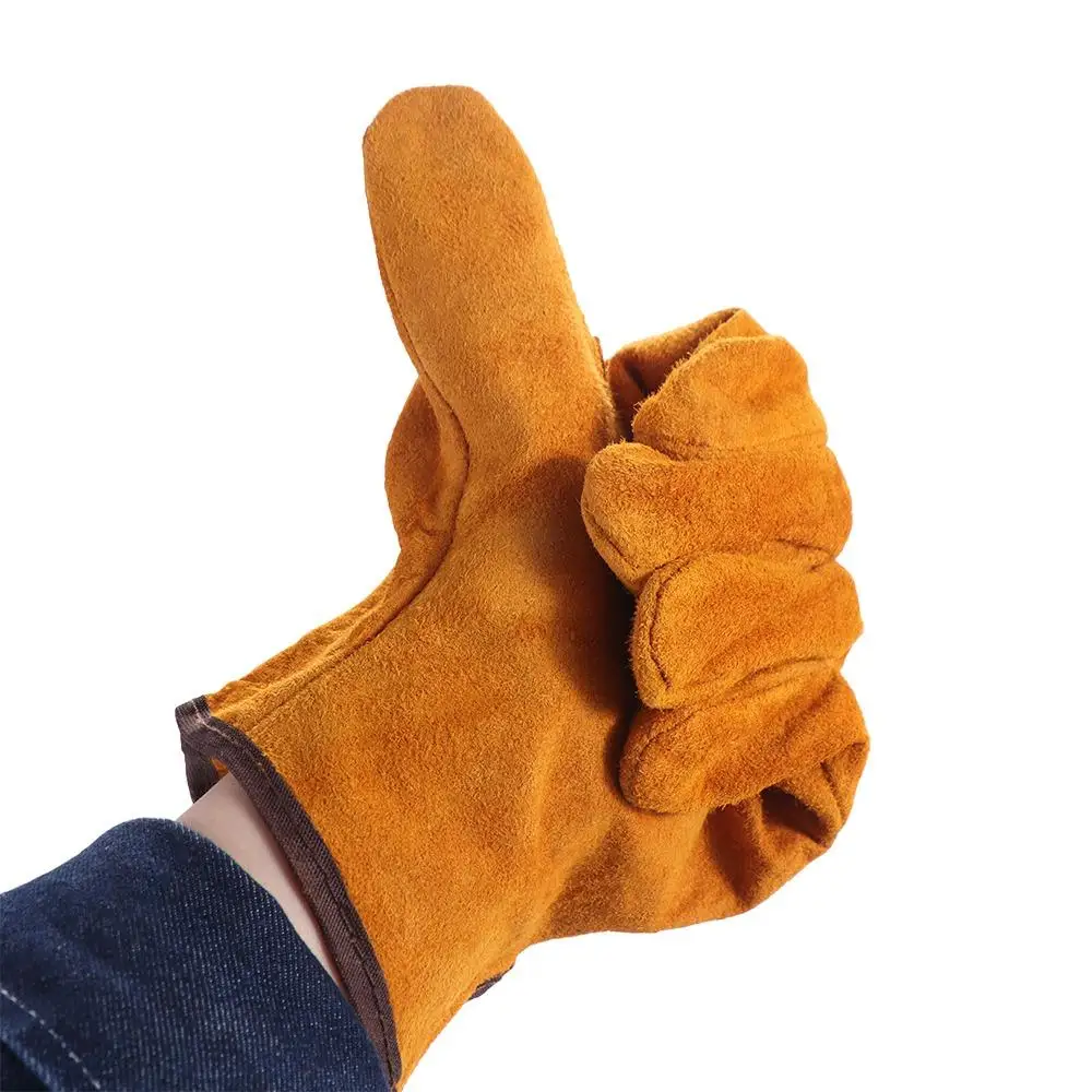 

1 Pair Fireproof Welding Gloves Anti-Heat Labor Protection Work Safety Glove Cow Leather Antiskid Welder Gloves