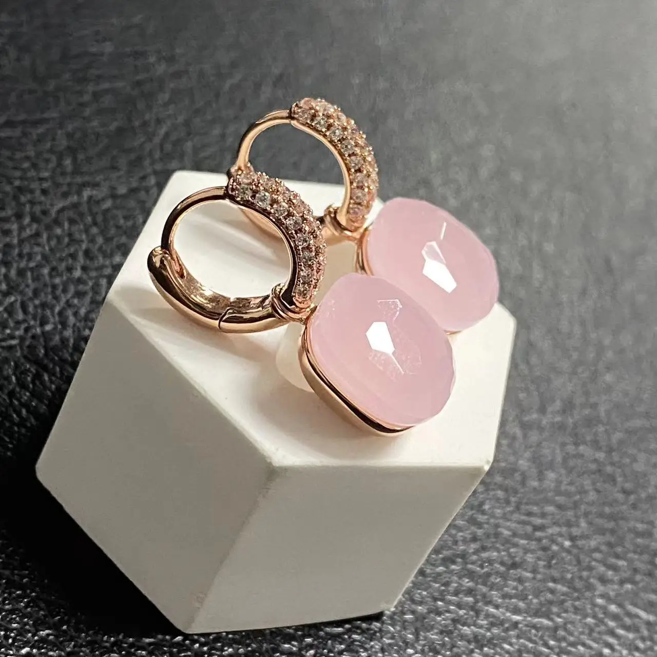 12.6mm Flat Earrings Inlay Zircon Candy Color Crystal Earrings For Women Drop Earrings Fashion Jewelry Gift