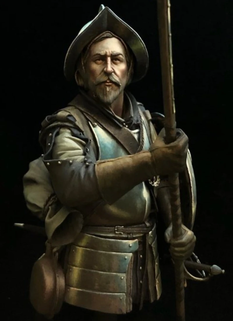 Kit de modèle de buste en résine moulée sous pression, échelle 1/10, Statue de guerrier espagnol ancien, non assemblée et non peinte