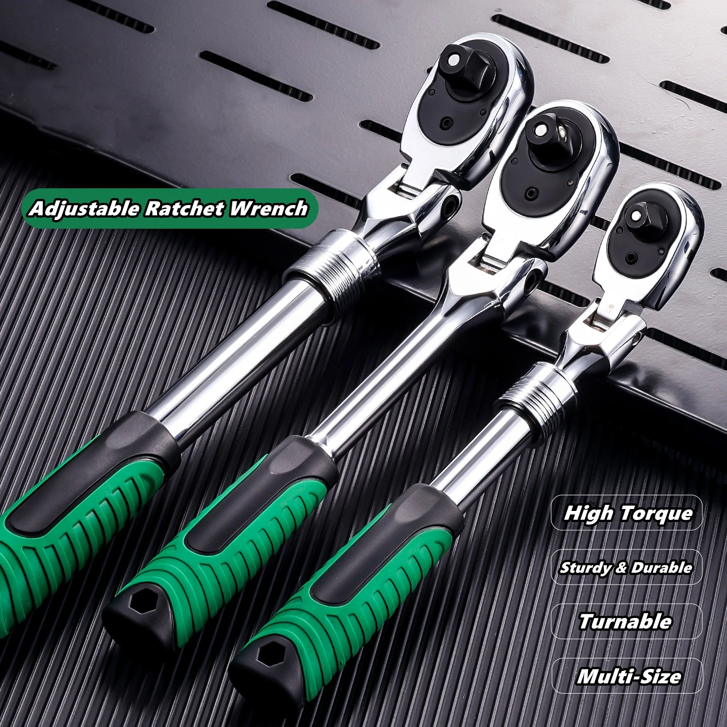 1/4, 3/8, 1/2 Inch Telescopic Ratchet Wrench, 72-Tooth Flexible Extendable Standard Drive Socket Spanner Hand Repair Tool