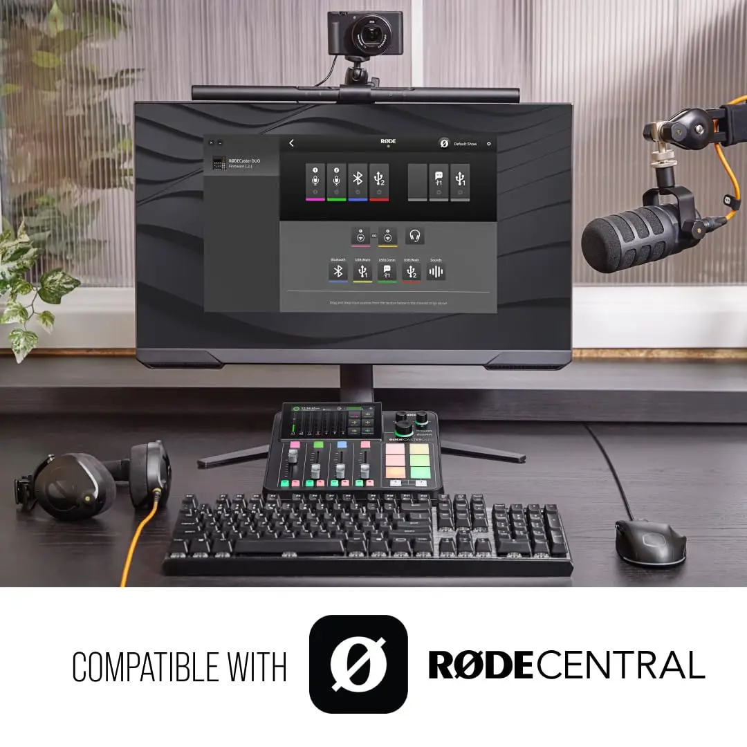 RODE-Caster Duo Professional Streaming Mixer, Live Broadcast, Placa de Som Externa, Wireless, GO II