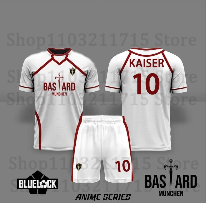 

Аниме Blue Lock Football Men Jersey Set 3D Bastard Munchen Print Kid Soccer Футболка Шорты Комплект Harajuku Женский Спортивный Костюм Y2k