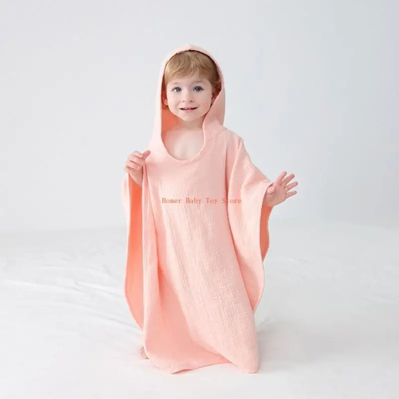 

J0PF Child Kid Hooded Cloak Infant Baby Bath Towel Cotton Boy Girl Beach Robe Cape