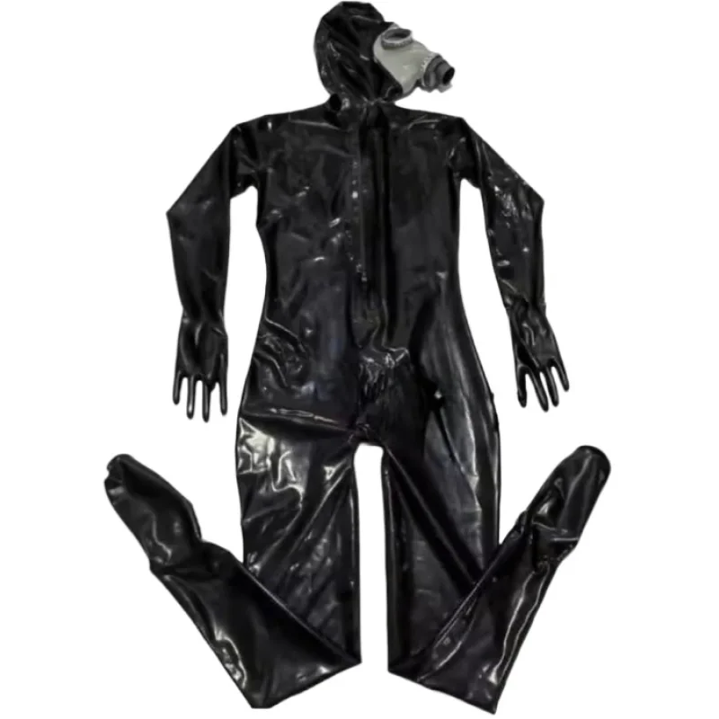Men's latex bodysuit with head cover, 1.0MM thickness