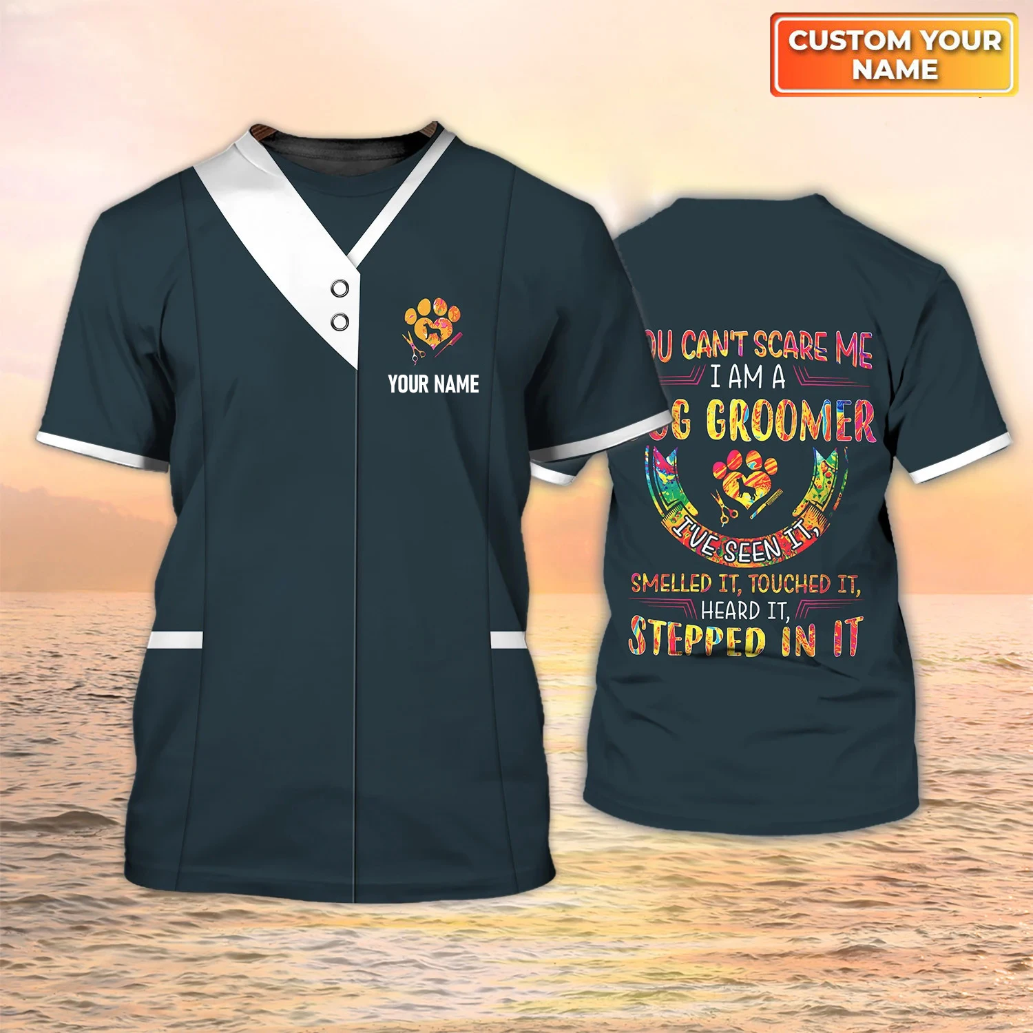 كلب التهيأ شخصية اسم موحدة تي شيرت الحيوانات الأليفة العريس ملابس العمل تيز الصيف عادية للجنسين الملابس المتضخم قصيرة الأكمام #5