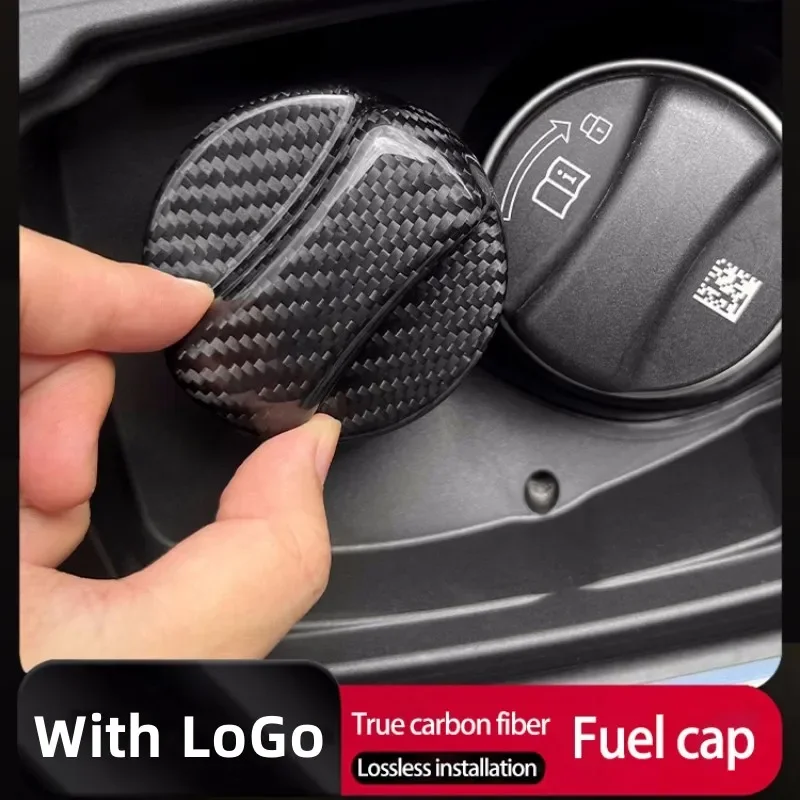 Carbon fiber fuel tank cover trim For Mercedes Benz A B C E R Class GLS GLA GLK GLC CLA AMG W204 W205 W212 W463 W176 accessories