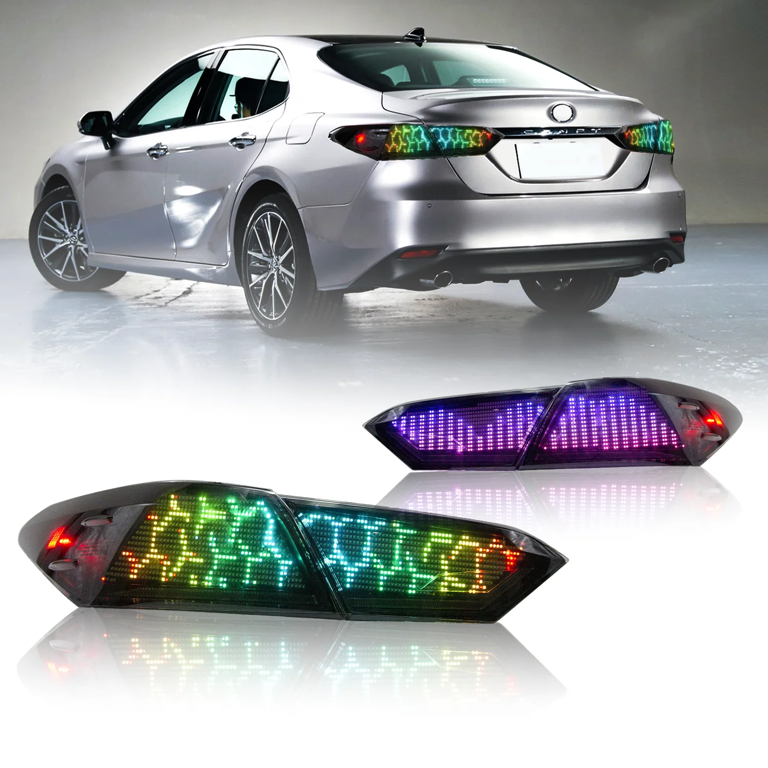 

DK Motion 2018-2023 For Toyota Camry 8 Gen Th LE/SE/XLE/XSE/TRD RGB Digital LED Tail Lights Rear Lamps Smoke Lens ABS Material