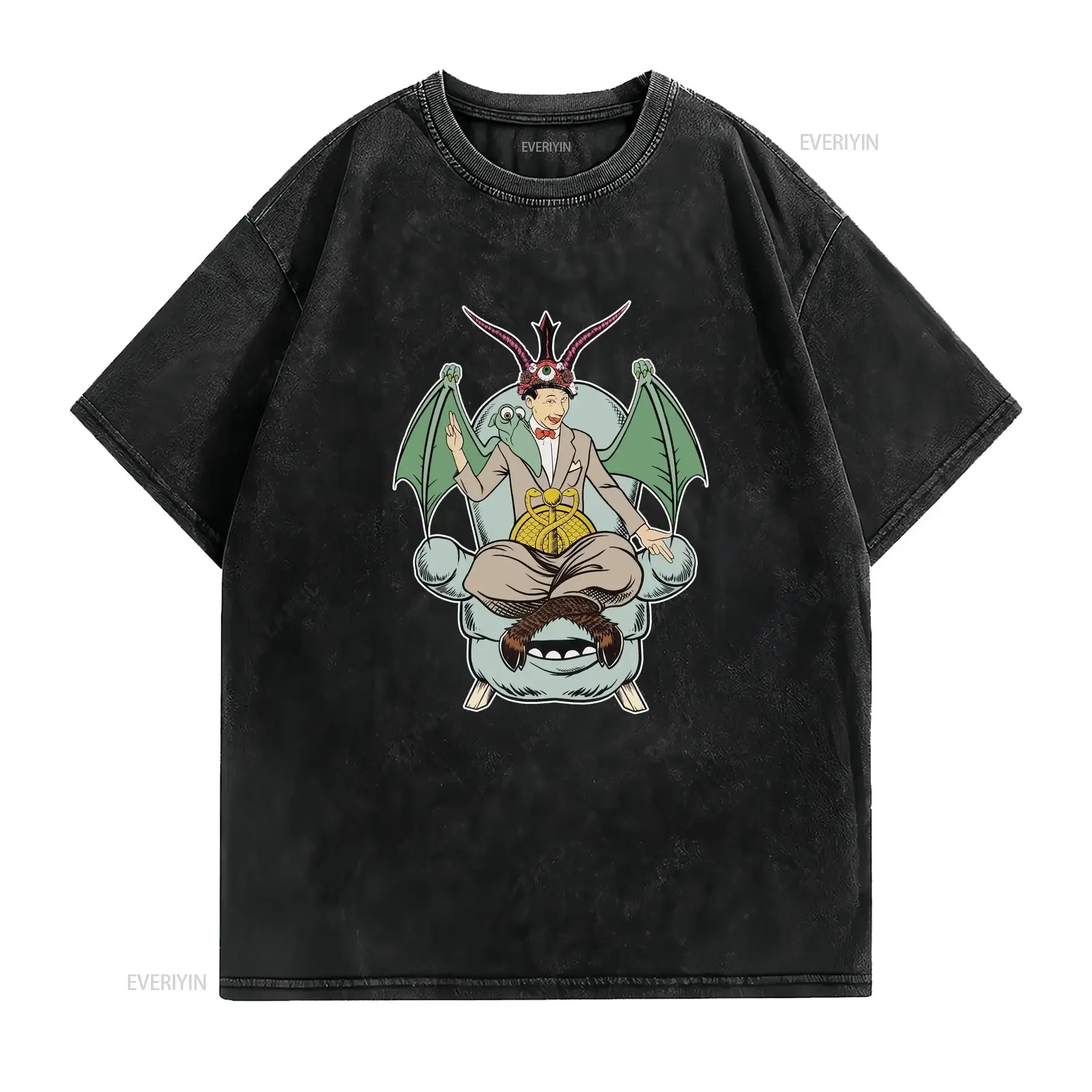 RaRE Pee Wee Herman Chairry Chairy T Shirt Size 2XL vintage Washed Top For Everyday Wear Unisex streetwear homme Breathable
