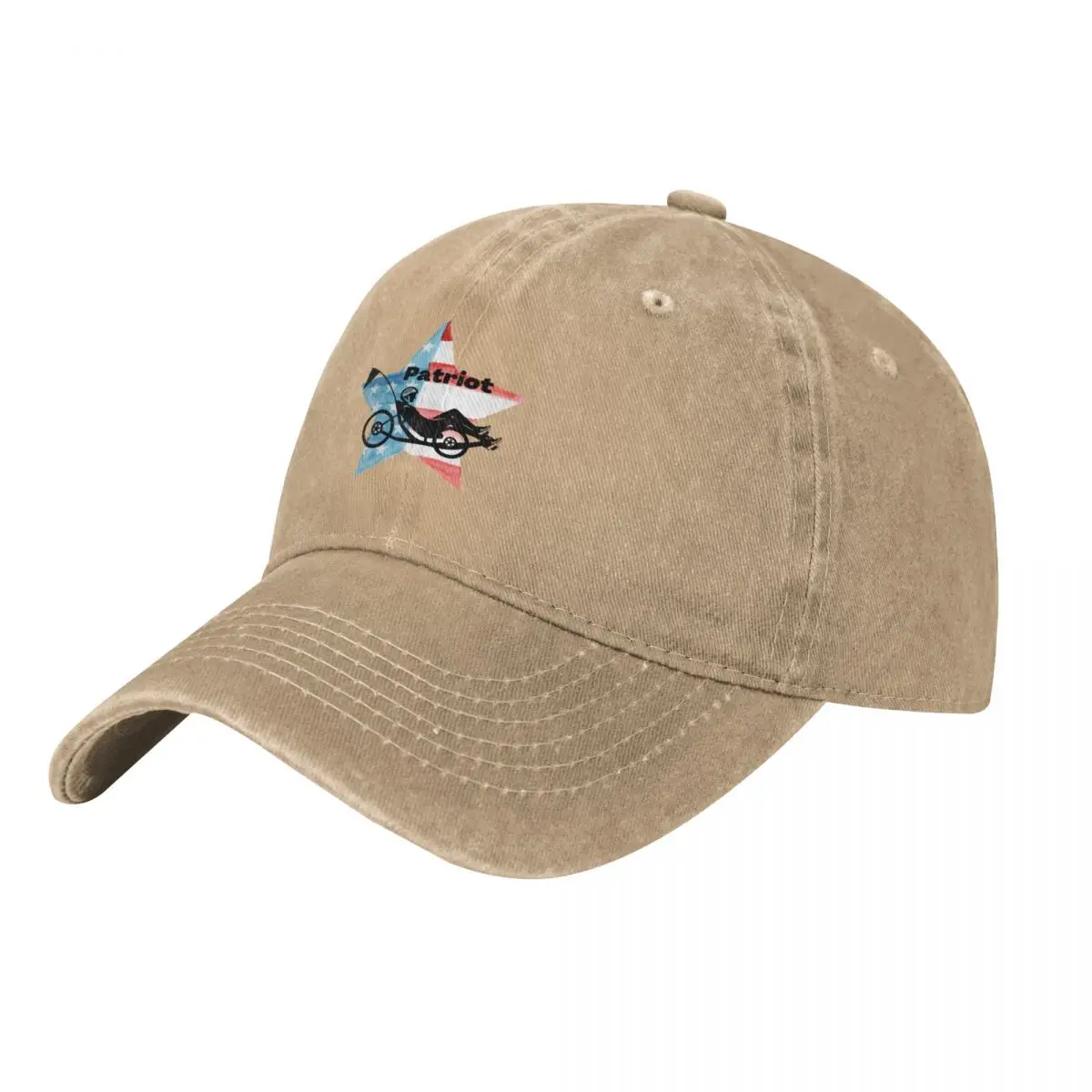 Recumbent Life Design - Patriot - Tadpole Guy Baseball Cap funny hat sun hat tea Hat Ladies Men's