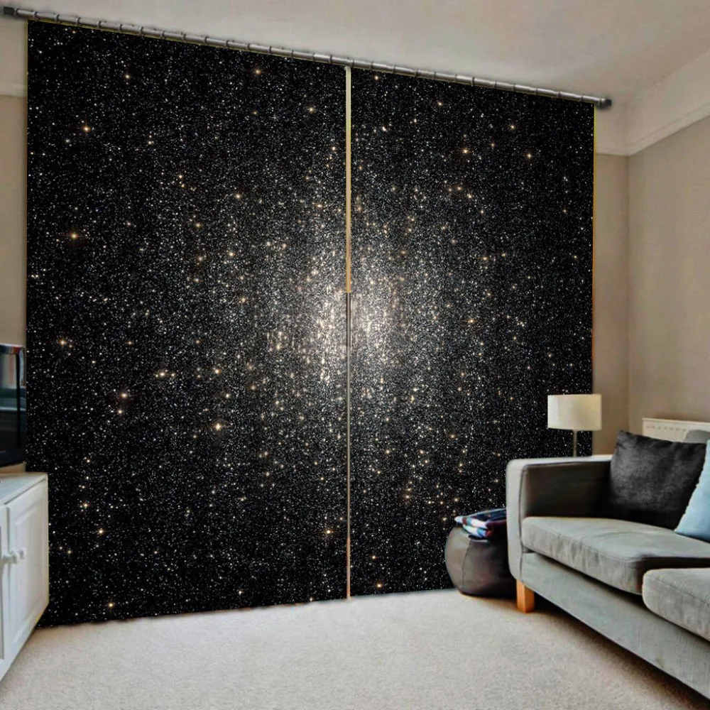 

Starry sky thick 90% blackout Window Curtains For Living Room Kids Bedroom Bathroom Kicthen Door Home Decor2Pcs