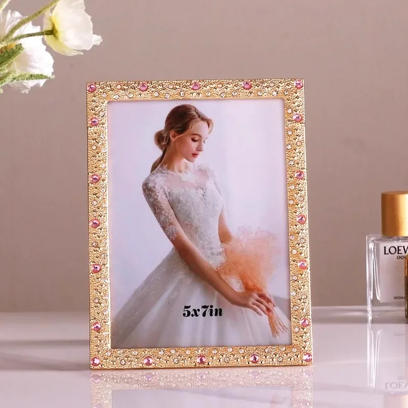 Fashion 6/7/10inches gold picture Frame Decorative picture holder frame photos 15x20cm decorative home objects