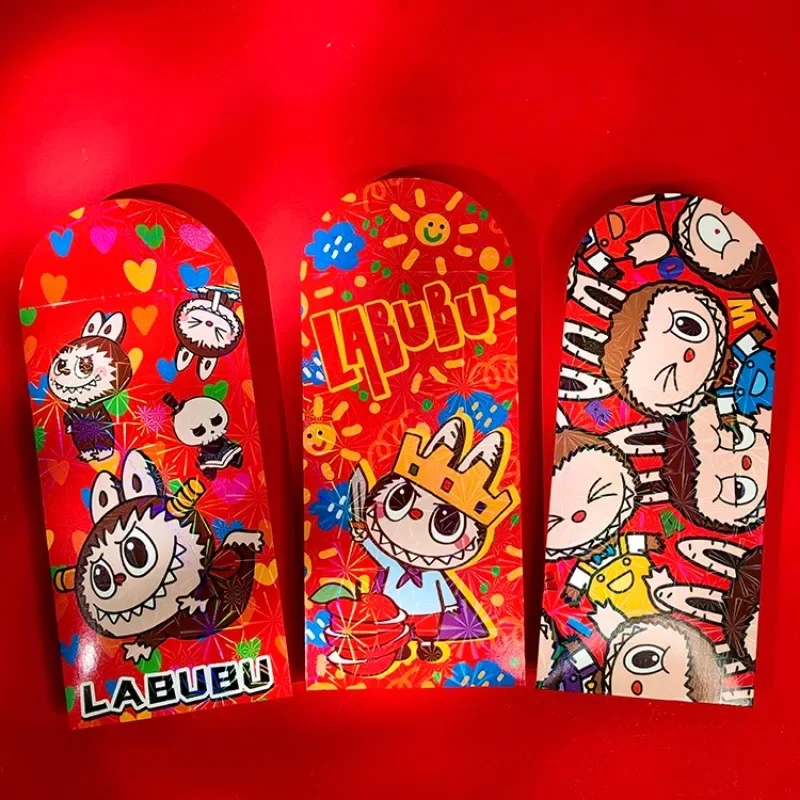 The Year of the Snake is a red envelope bag cartoon LABUBU kapibala cloth laser thickened long and short creative cute