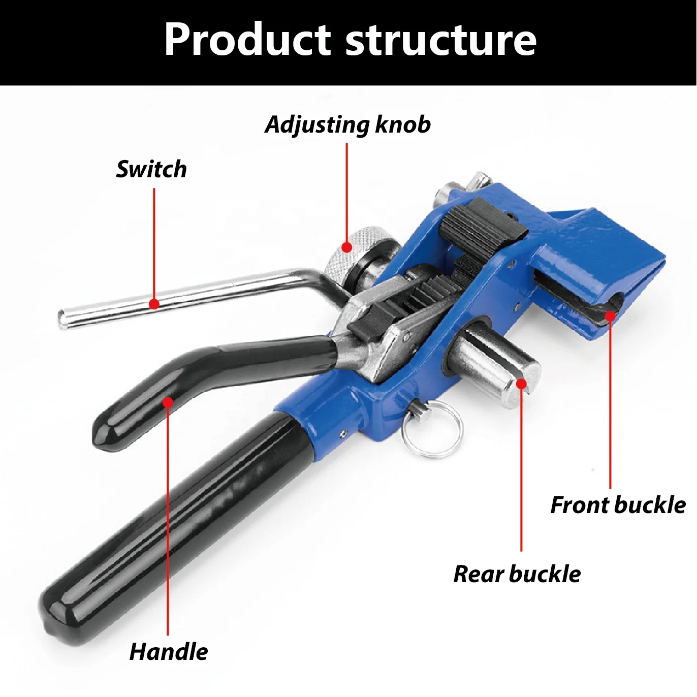 Hand Guided Stainless Steel Banding cable tie Tensioning Cutting Tool