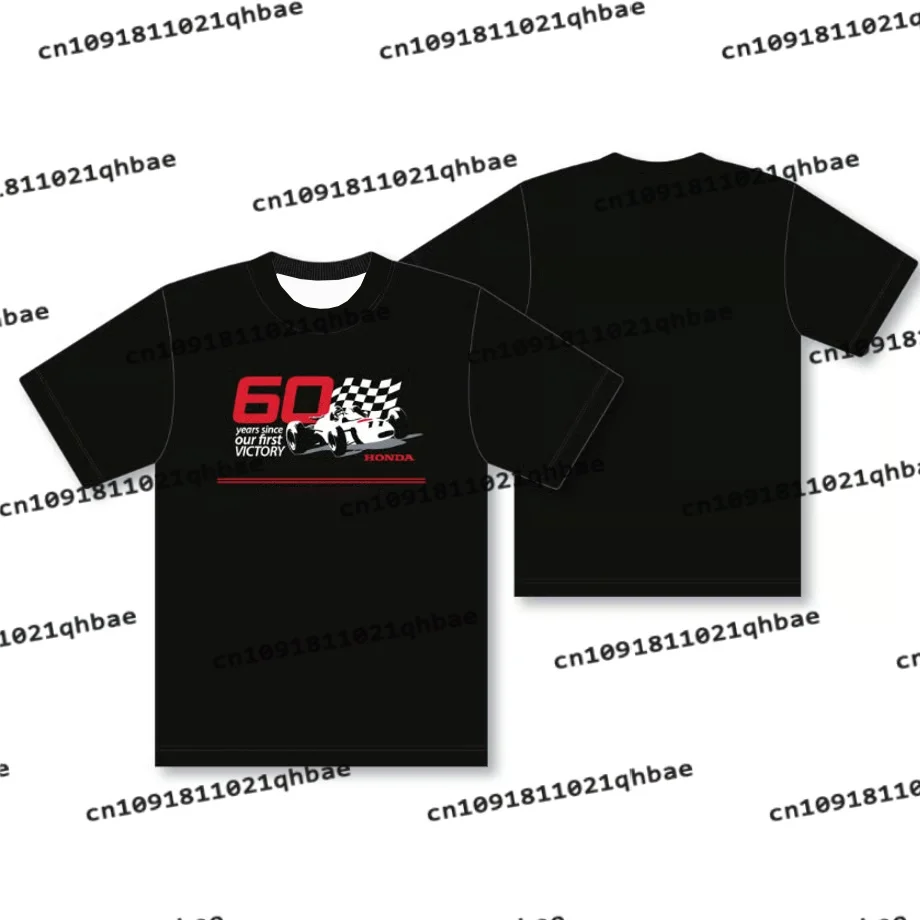 

Модная повседневная черная рубашка в честь 60-летия Honda, летняя мужская и женская очень большая дышащая быстросохнущая спортивная футболка