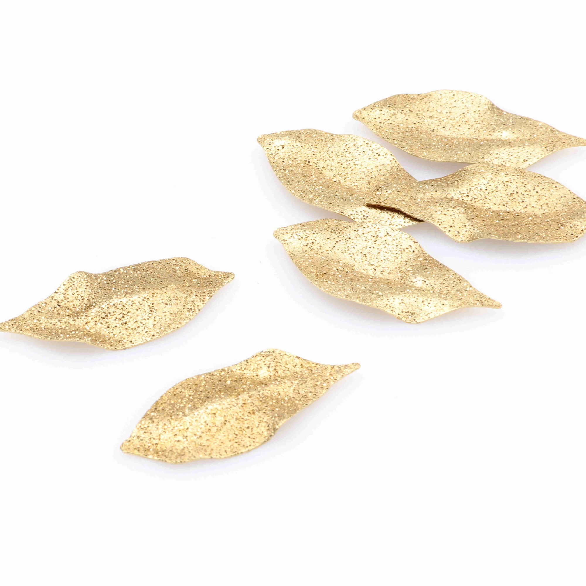 Hammered Charms,Brass Leaf Shaped Pendant,Findings Accessories For Diy Earrings Necklace Bracelet DIY Making,Jewelry Supplies