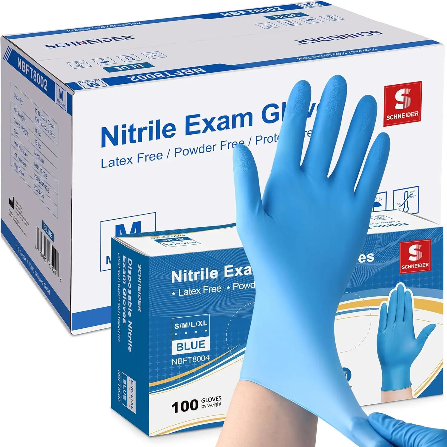 

Nitrile Exam Gloves - 5 Mil, Blue Disposable Gloves, Gloves Disposable Latex Free, For Medical, Cooking, Cleaning