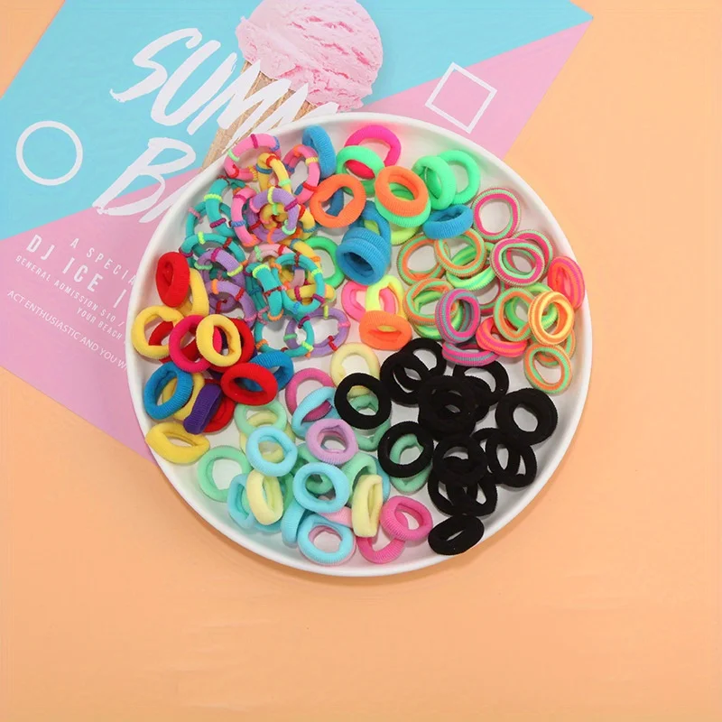

100 PCS Kids Hair Ties Soft Elastic Bands Non-Damage Snag Free for Girls Toddlers Babies Daily Hair Accessories