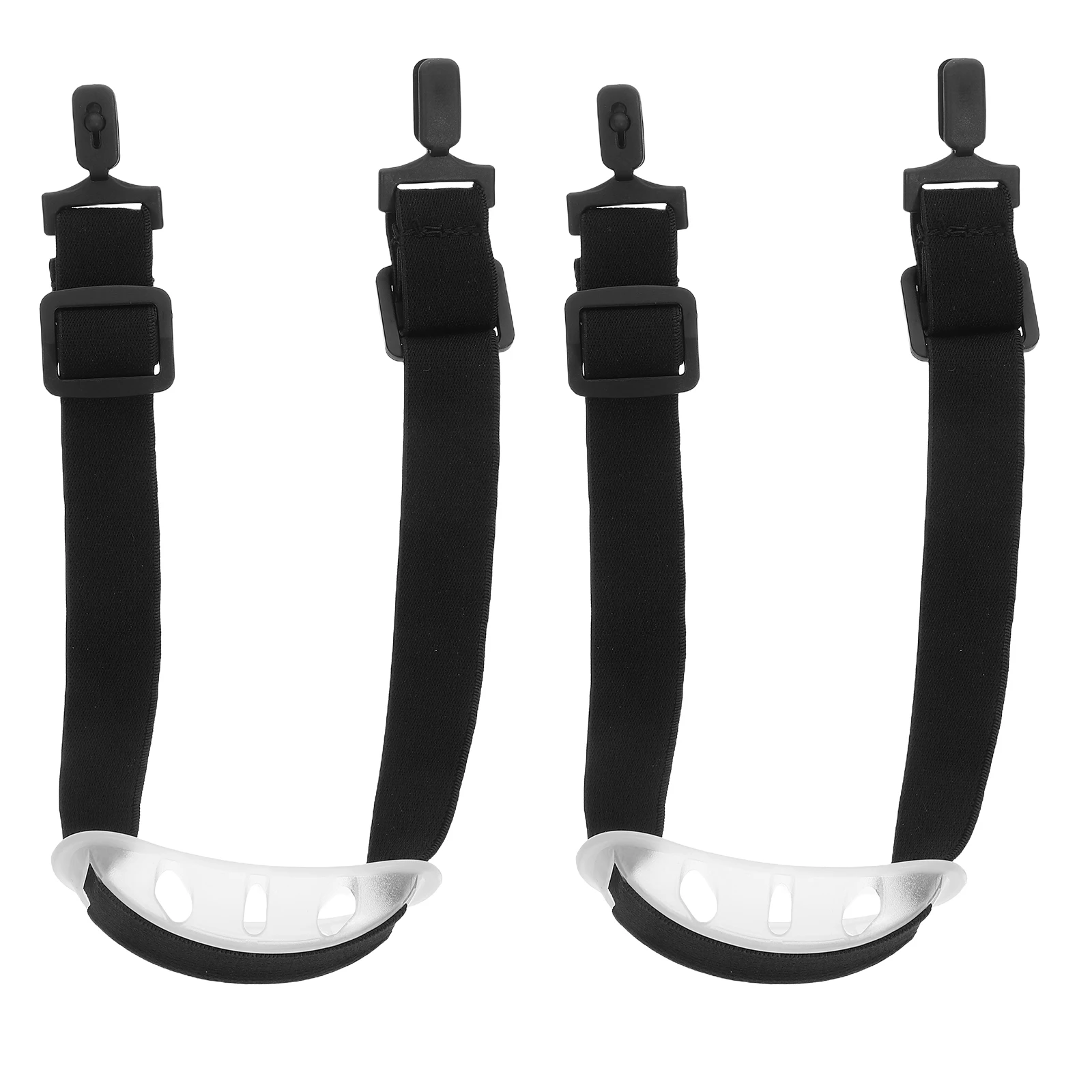 

2pcs Safety Chin Strap Adjustable Black Hard Hat Lanyard Protector For Construction Outdoor Sports