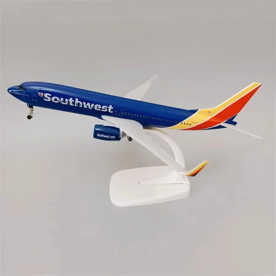 

20cm Southwest B737 Airlines Aircraft Model Boeing 737 Jet Aircraft Die Cast Alloy Metal Aircraft Toy With Landing Gear