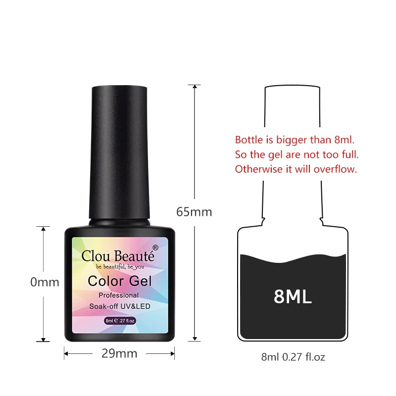 Clou Beaute 8ml Mini smalto gel Nude LED Vernice UV Velluto opaco temperato Top Base Coat Soak Off Semi permanente Nail Art Hybrid