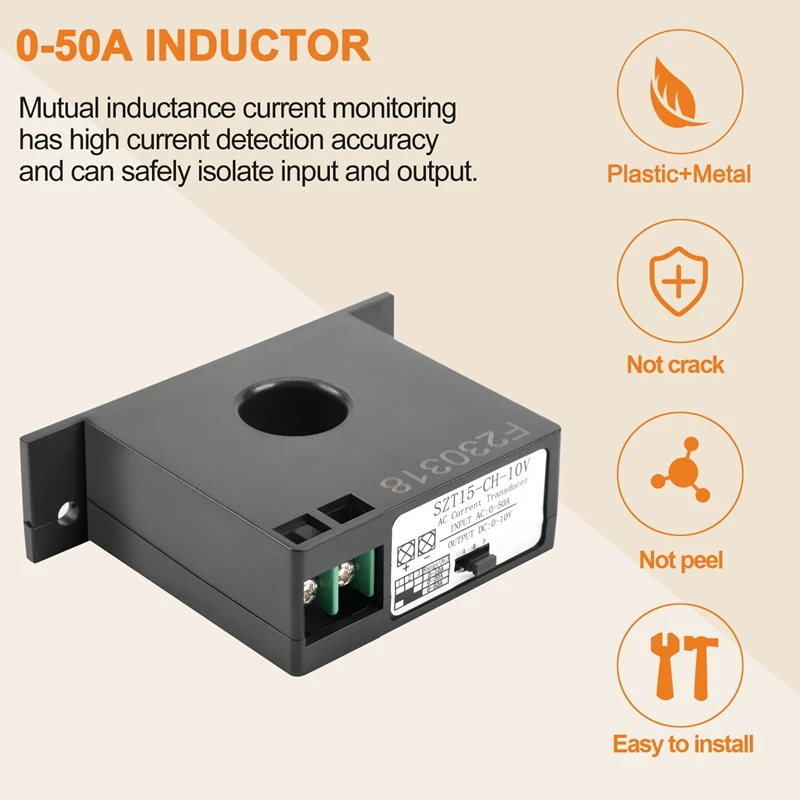 SZT15-CH-10V AC Current Transmitter Current Mutual Inductor AC 0-50A To DC 0-10V