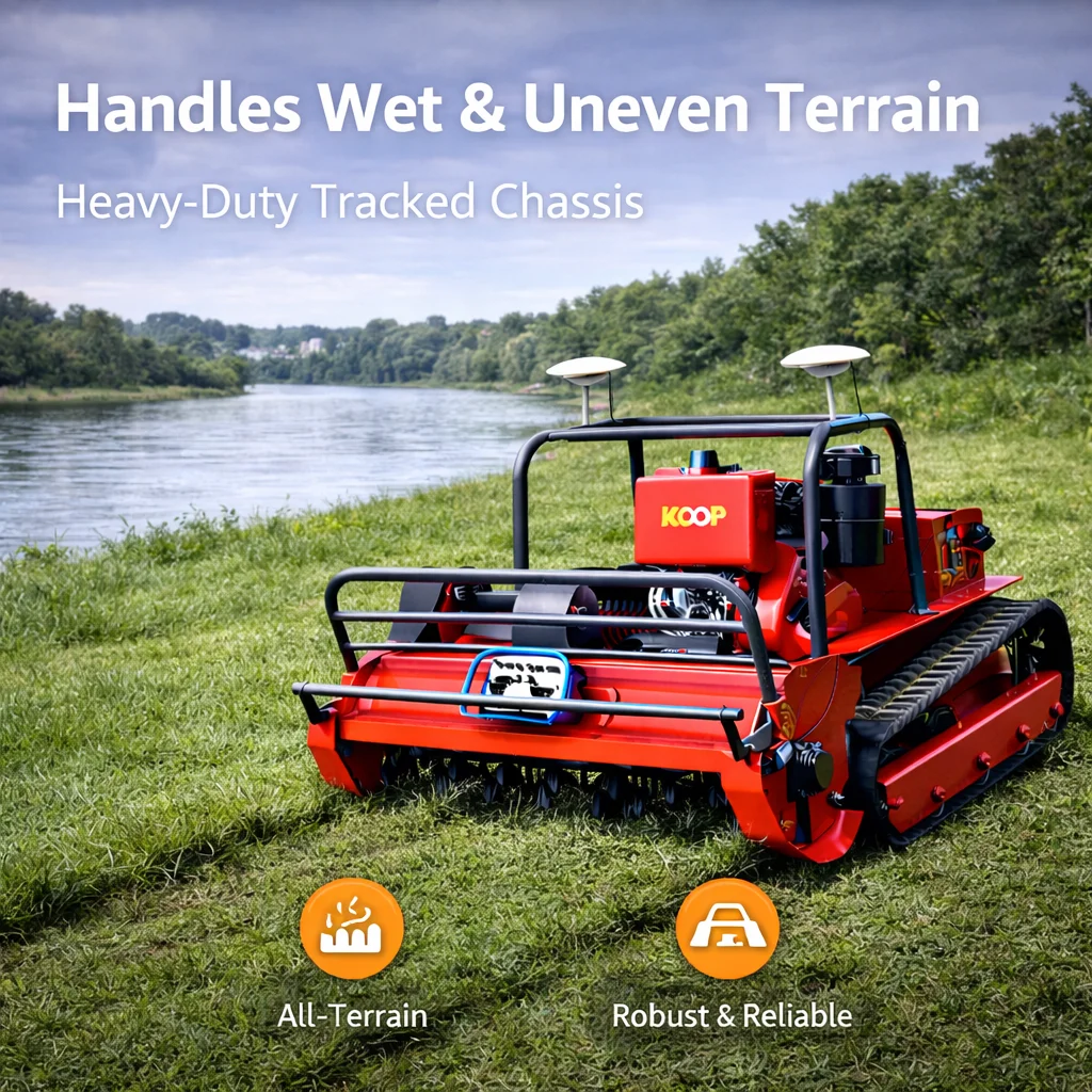 

Customized Professional All Terrain Flail Lawn Mower - Full Automatic GPS System Adjustable Cutting Height Grass Cutter