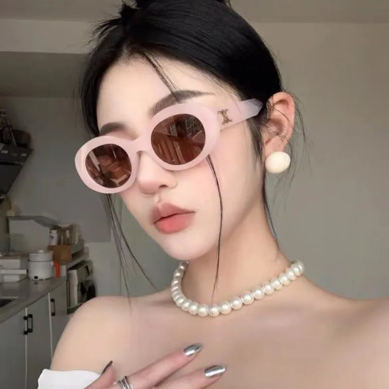 

10pcs Jennie Style Fashion Oval Plastic Sunglasses New Korean Version Retro Women UV400