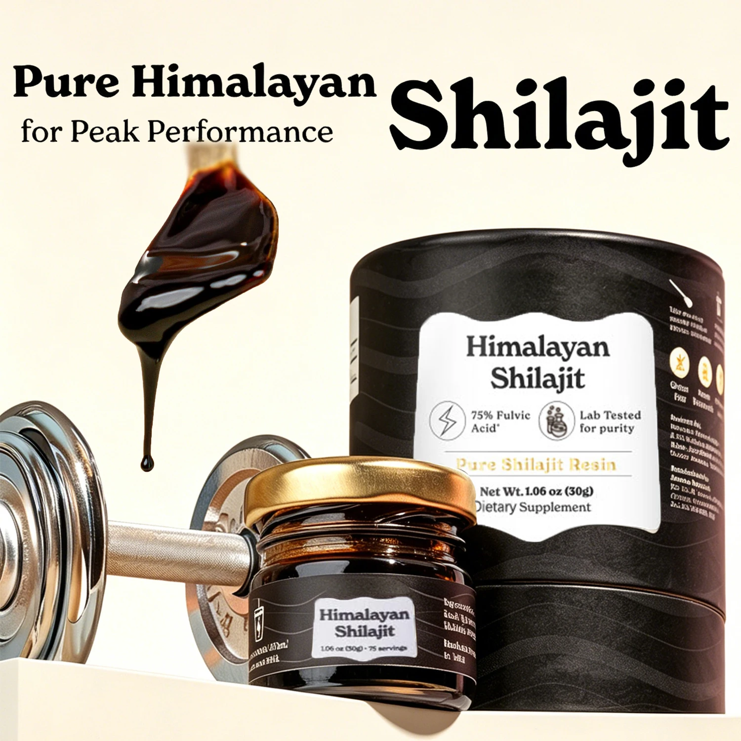 Pure Himalayan Shilajit Resin High Potency Gold Grade 75%+ Fulvic Acid 85+ Trace Minerals Resin for Energy Boost & Immune Suppor