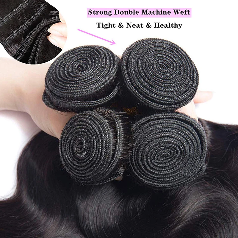 Raw Indian Human Hair Bundles Body Wave Bundles Unprocessed 10A Virgin Hair Natural Black Body Wave Hair Extensions For Women