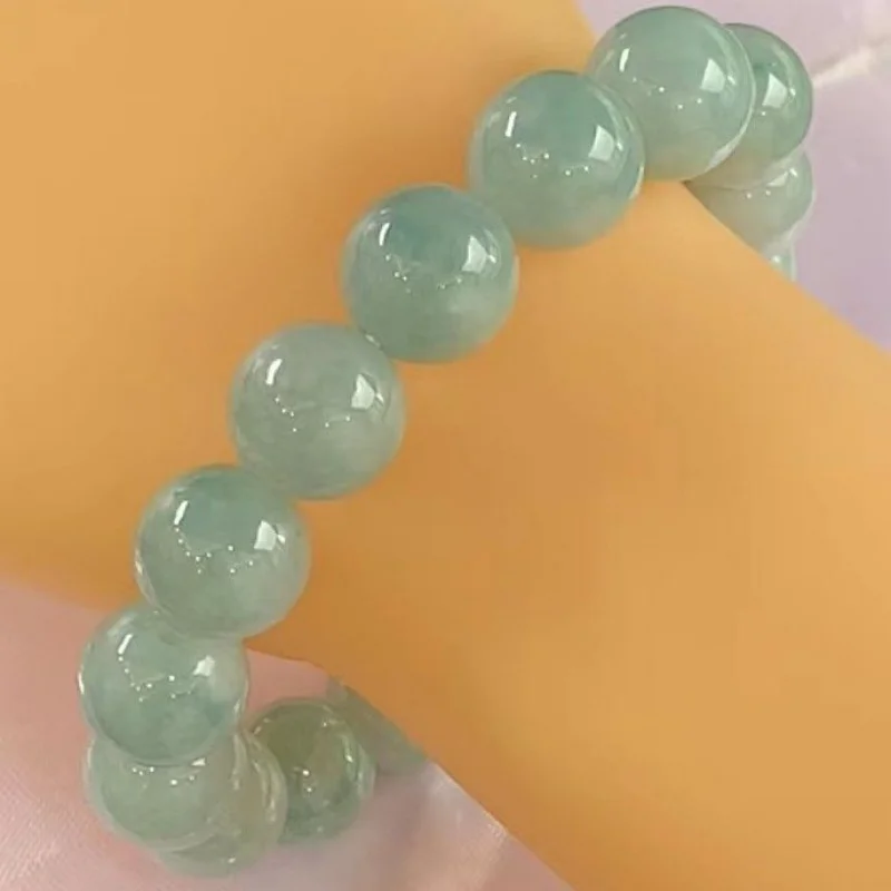 Pure Natural Jadeite Ball Bracelet -like Ice a Goods Jade Emerald Green